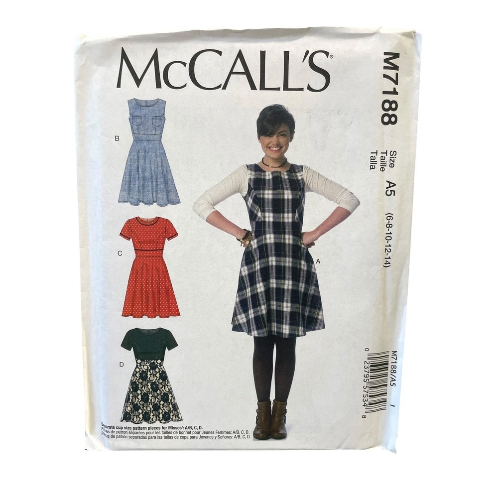 McCall's M7188 Misses' Dresses A5 (6-14) Fit Flare Sundress Jumper Pattern
